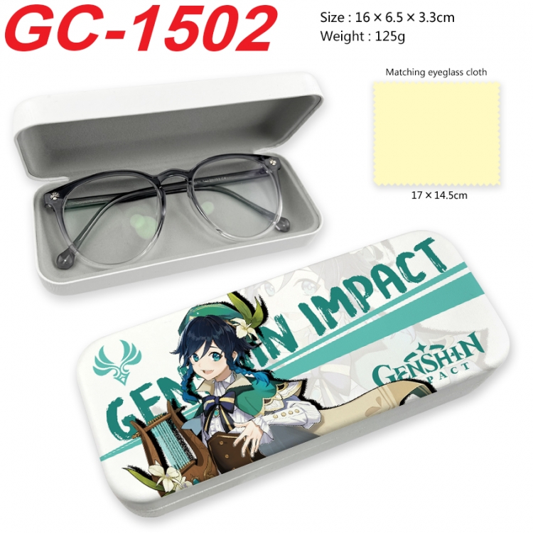 Genshin Impact Anime UV printed PU leather material glasses case 16X6.5X3.3cm