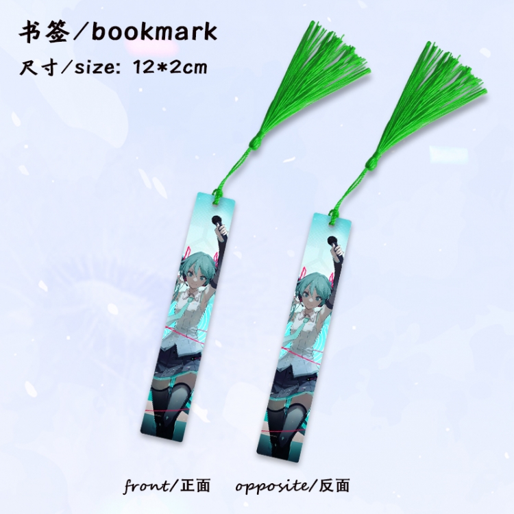 Hatsune Miku Anime full-color printed metal bookmark stationery accessories 12X2CM price for 5 pcs