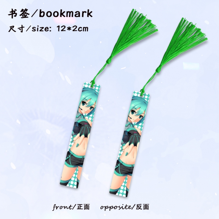 Hatsune Miku Anime full-color printed metal bookmark stationery accessories 12X2CM price for 5 pcs