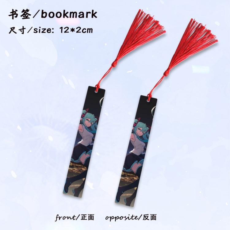 Hatsune Miku Anime full-color printed metal bookmark stationery accessories 12X2CM price for 5 pcs