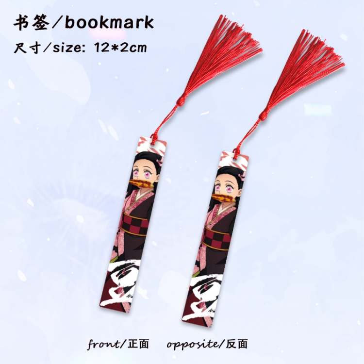 Demon Slayer Kimets Anime full-color printed metal bookmark stationery accessories 12X2CM price for 5 pcs