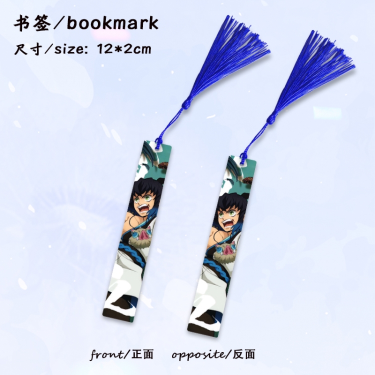 Demon Slayer Kimets Anime full-color printed metal bookmark stationery accessories 12X2CM price for 5 pcs