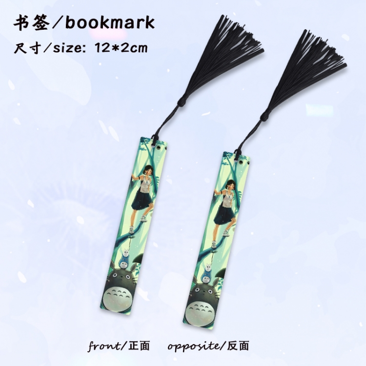  TOTORO Anime full-color printed metal bookmark stationery accessories 12X2CM price for 5 pcs