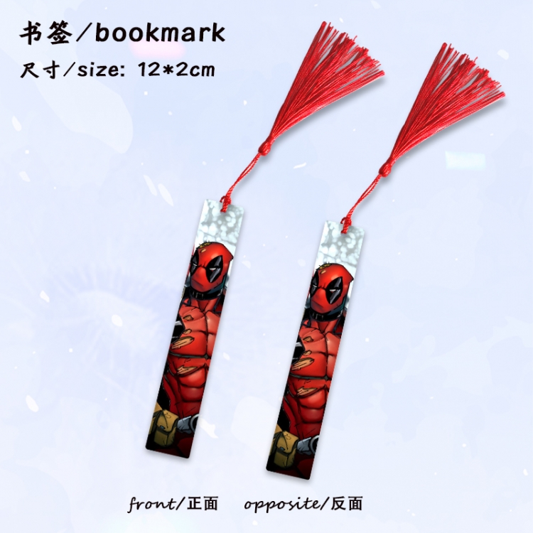 Deadpool Anime full-color printed metal bookmark stationery accessories 12X2CM price for 5 pcs
