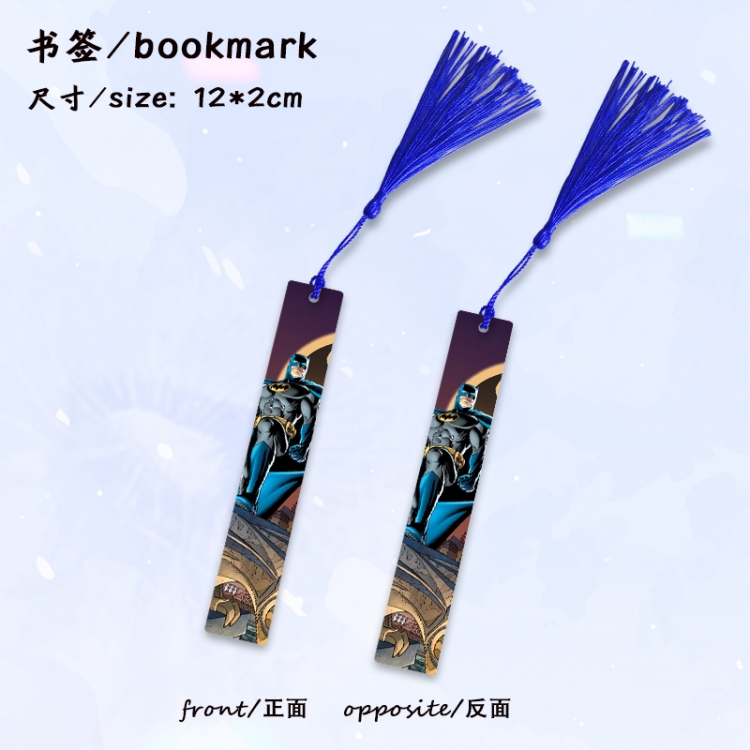 Batman Anime full-color printed metal bookmark stationery accessories 12X2CM price for 5 pcs