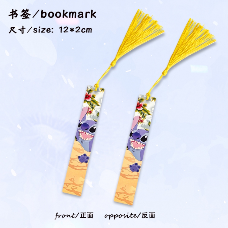 Lilo & Stitch Anime full-color printed metal bookmark stationery accessories 12X2CM price for 5 pcs