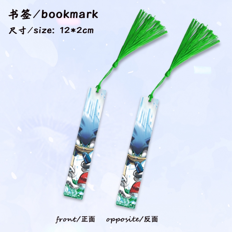 Sonic The Hedgehog Anime full-color printed metal bookmark stationery accessories 12X2CM price for 5 pcs
