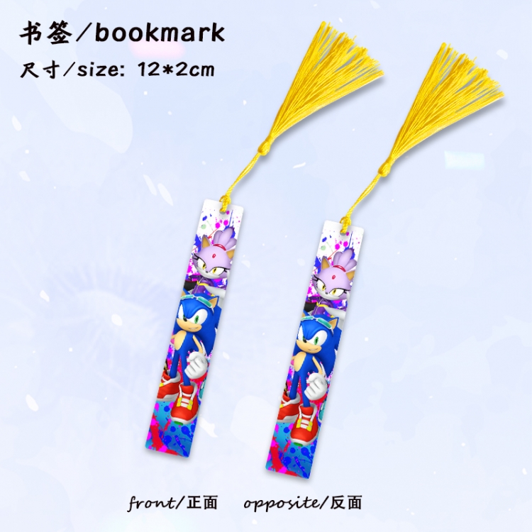 Sonic The Hedgehog Anime full-color printed metal bookmark stationery accessories 12X2CM price for 5 pcs