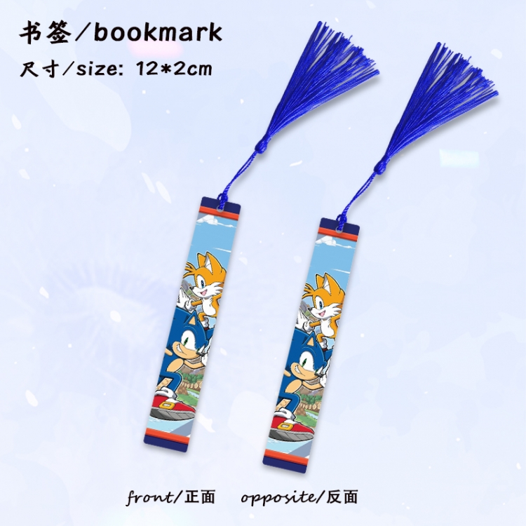 Sonic The Hedgehog Anime full-color printed metal bookmark stationery accessories 12X2CM price for 5 pcs