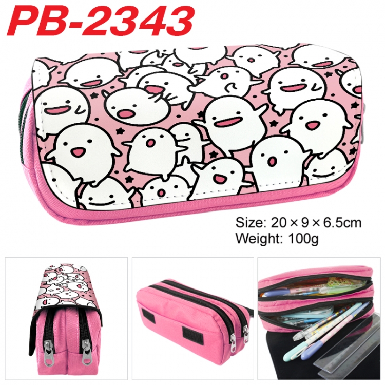 The Boy and the Heron Anime double-layer pu leather printing pencil case 20x9x6.5cm