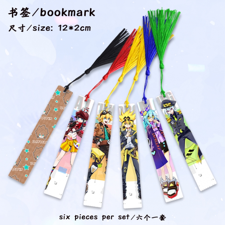 AOTU Anime full-color printed metal bookmark stationery accessories 12X2CM a set of 6