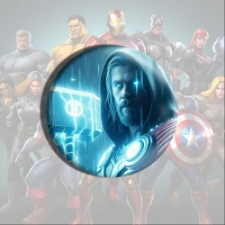 Marvel Anime tinplate brooch b...
