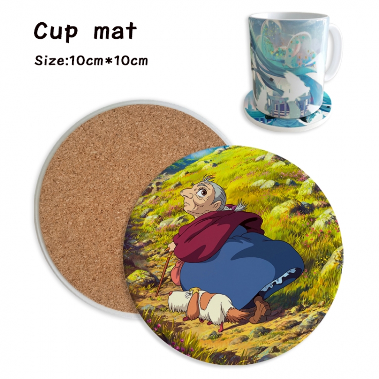 Hauru no ugoku shiro Anime ceramic water absorbing and heat insulating coasters price for 5 pcs