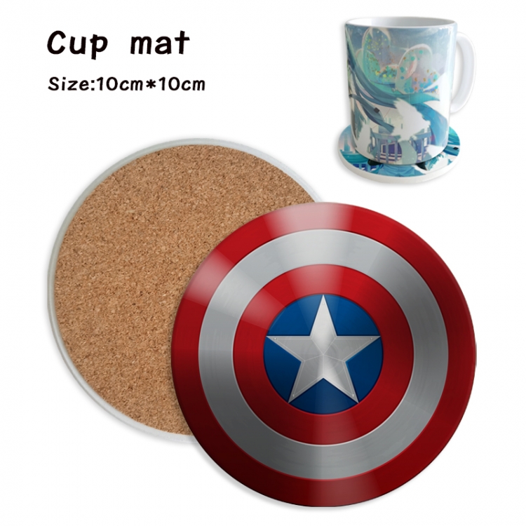 Captain America Anime ceramic water absorbing and heat insulating coasters price for 5 pcs