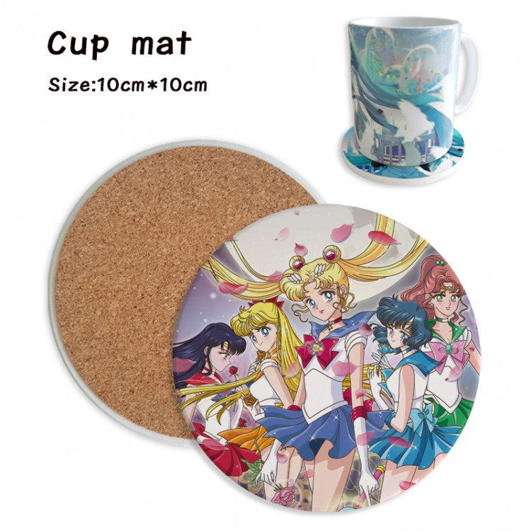 sailormoon Anime ceramic water absorbing and heat insulating coasters price for 5 pcs