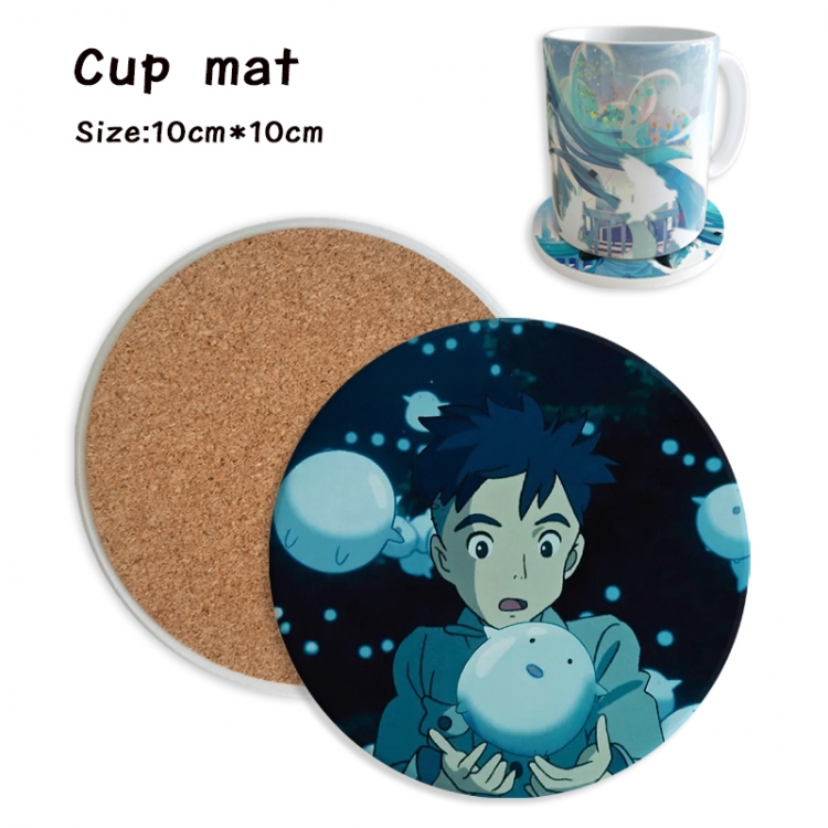 The Boy and the Heron Anime ceramic water absorbing and heat insulating coasters price for 5 pcs