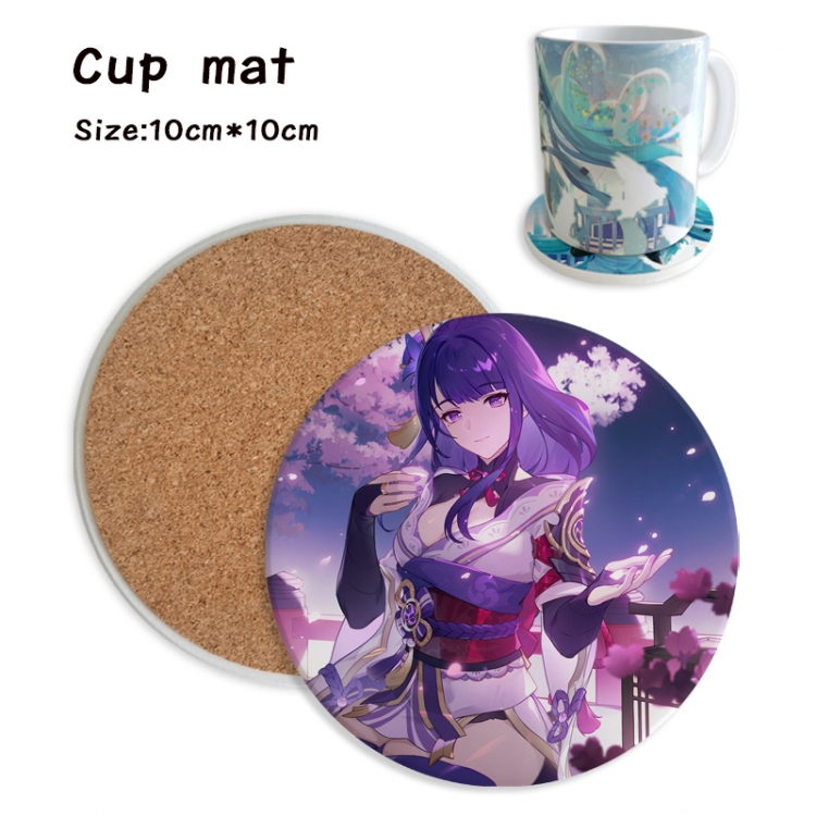 Genshin Impact Anime ceramic water absorbing and heat insulating coasters price for 5 pcs