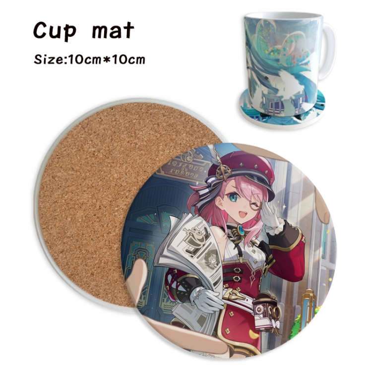 Genshin Impact Anime ceramic water absorbing and heat insulating coasters price for 5 pcs
