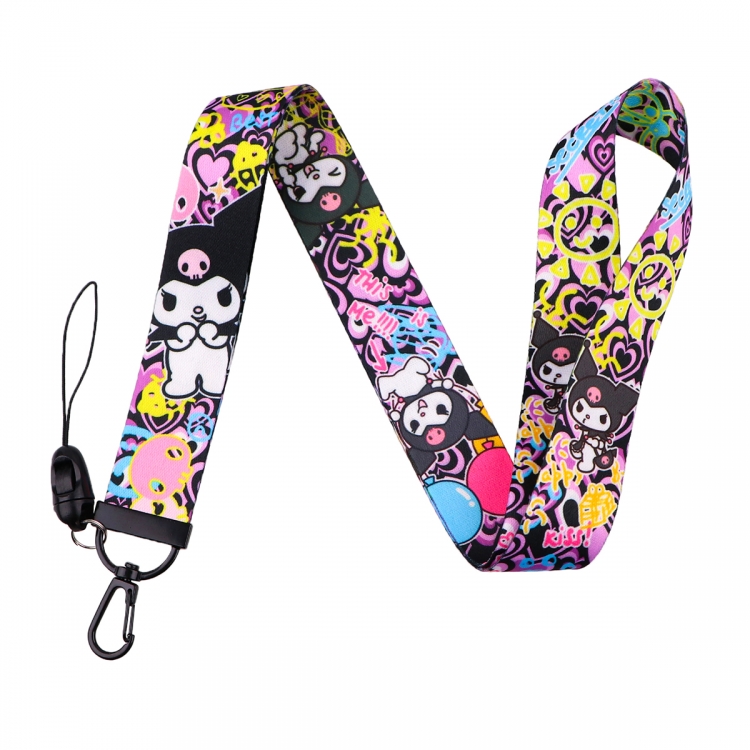 sanrio Black buckle long mobile phone lanyard 45cm price for 10 pcs NR1094