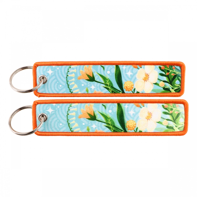 Hydrochoerus hydrochaeris Double sided color woven label keychain with thickened hanging rope 13x3cm 10G price for 5 pcs