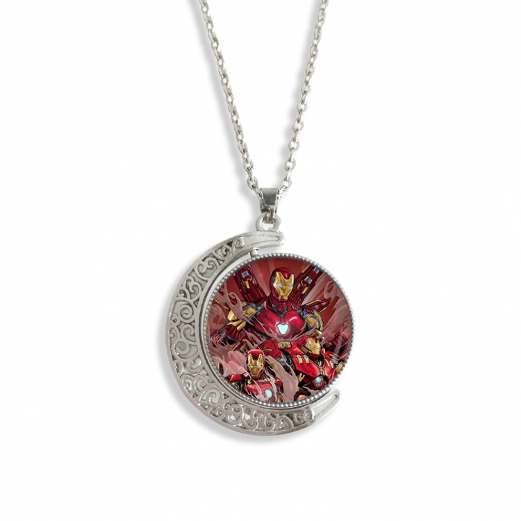  Iron Man Anime Double sided Crystal Rotating Gem Necklace price for 5 pcs