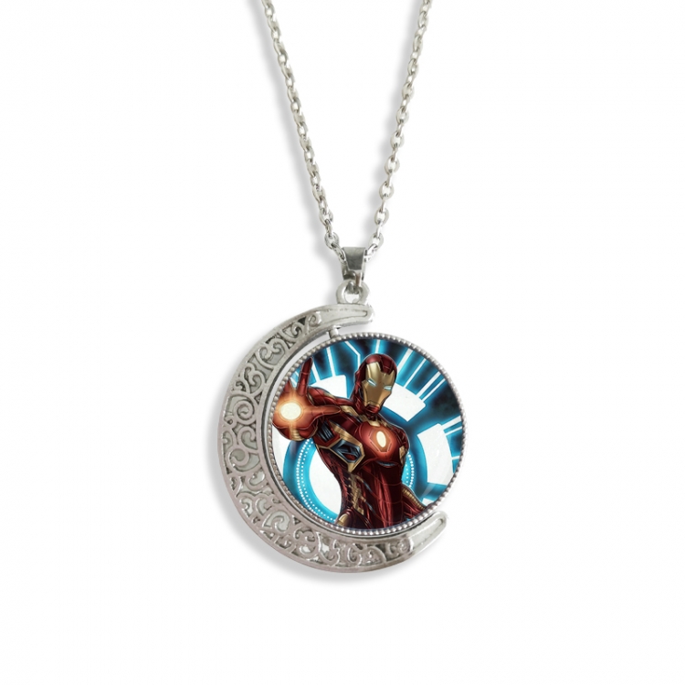  Iron Man Anime Double sided Crystal Rotating Gem Necklace price for 5 pcs