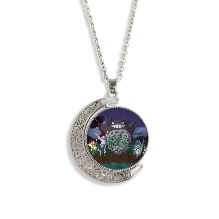 TOTORO Anime Double sided Crystal Rotating Gem Necklace price for 5 pcs