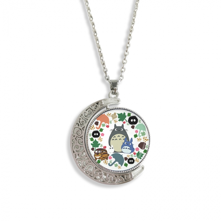 TOTORO Anime Double sided Crystal Rotating Gem Necklace price for 5 pcs