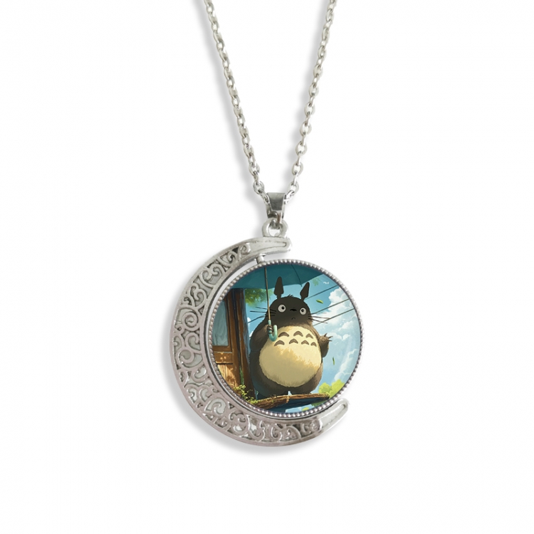 TOTORO Anime Double sided Crystal Rotating Gem Necklace price for 5 pcs