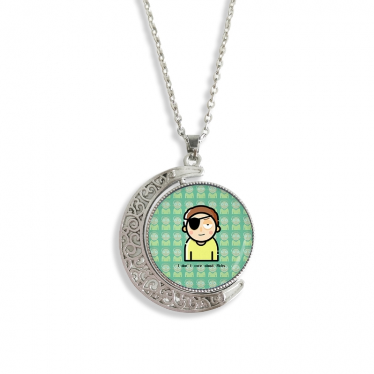 Rick and Morty Anime Double sided Crystal Rotating Gem Necklace price for 5 pcs