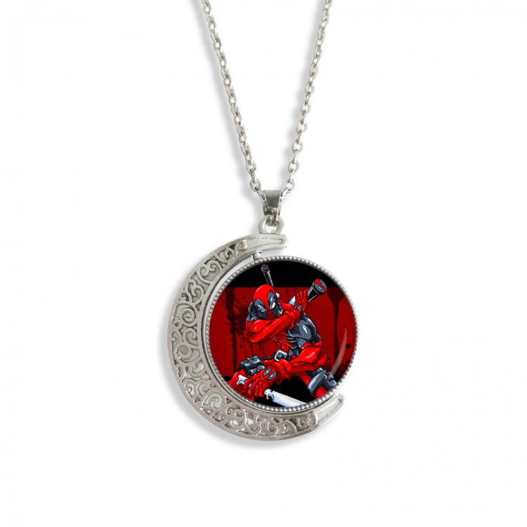 Deadpool Anime Double sided Crystal Rotating Gem Necklace price for 5 pcs