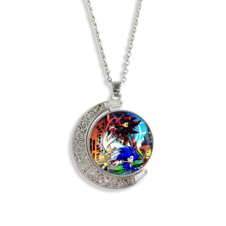 Sonic The Hedgehog Anime Double sided Crystal Rotating Gem Necklace price for 5 pcs