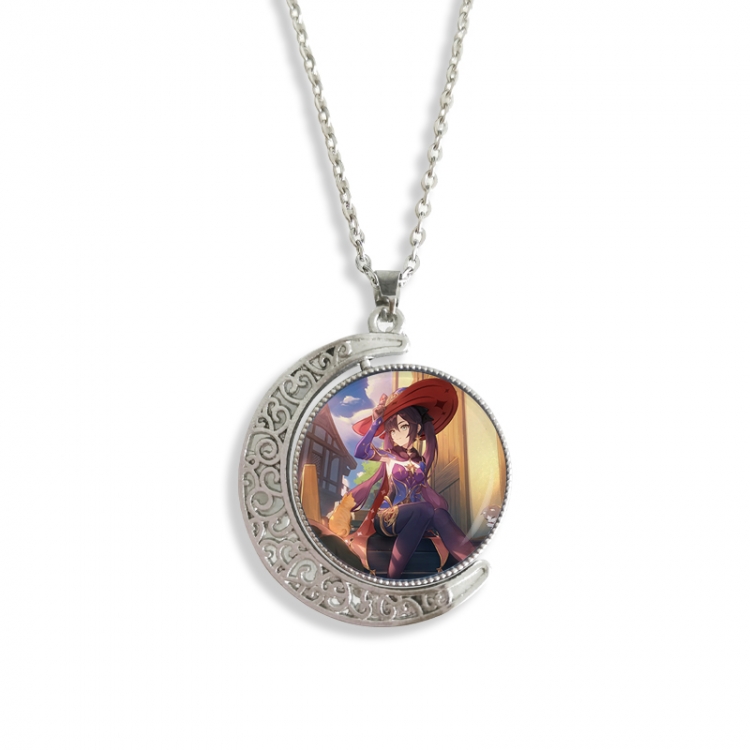 Genshin Impact Anime Double sided Crystal Rotating Gem Necklace price for 5 pcs