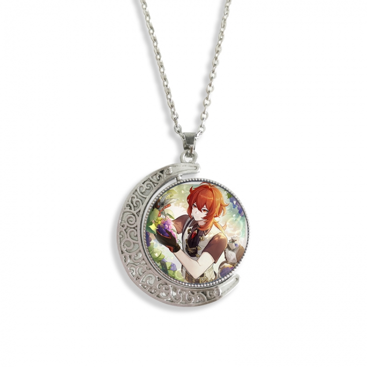 Genshin Impact Anime Double sided Crystal Rotating Gem Necklace price for 5 pcs