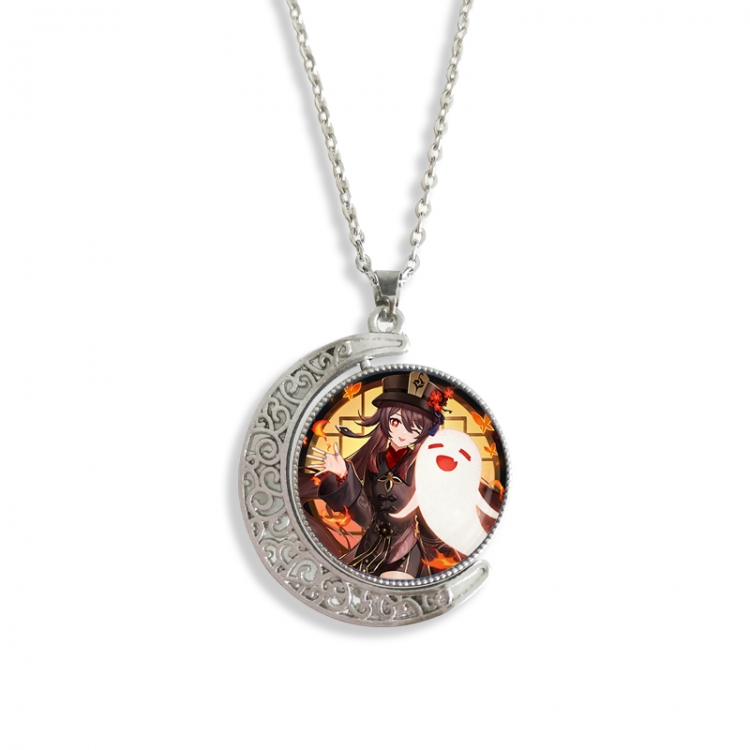 Genshin Impact Anime Double sided Crystal Rotating Gem Necklace price for 5 pcs