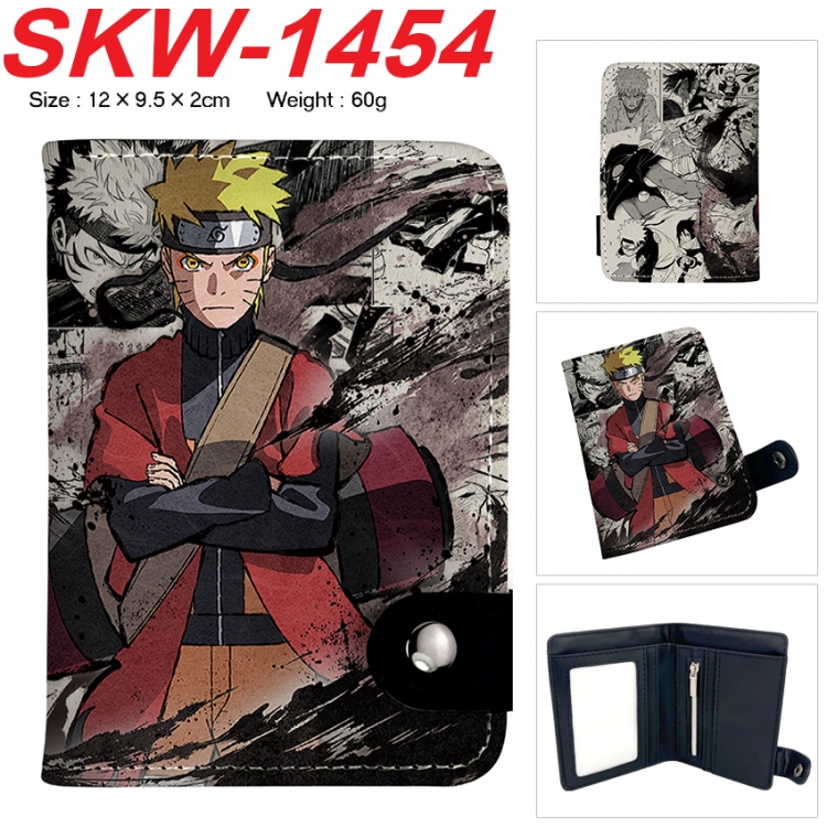 Naruto Anime vertical button folding wallet 12X9.5X2CM 60g