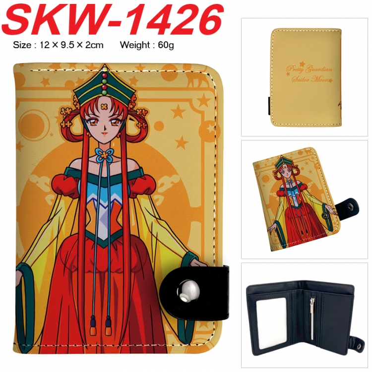 sailormoon Anime vertical button folding wallet 12X9.5X2CM 60g