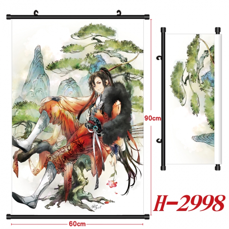 The wizard of the de Anime Black Plastic Rod Canvas Painting Wall Scroll 60X90CM