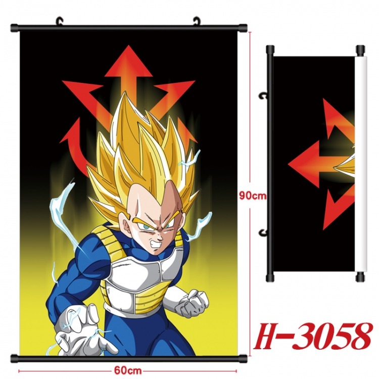 DRAGON BALL Anime Black Plastic Rod Canvas Painting Wall Scroll 60X90CM