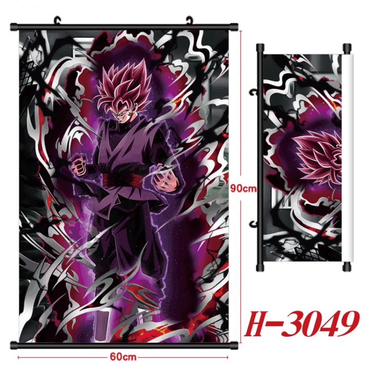 DRAGON BALL Anime Black Plastic Rod Canvas Painting Wall Scroll 60X90CM