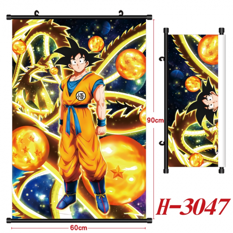 DRAGON BALL Anime Black Plastic Rod Canvas Painting Wall Scroll 60X90CM