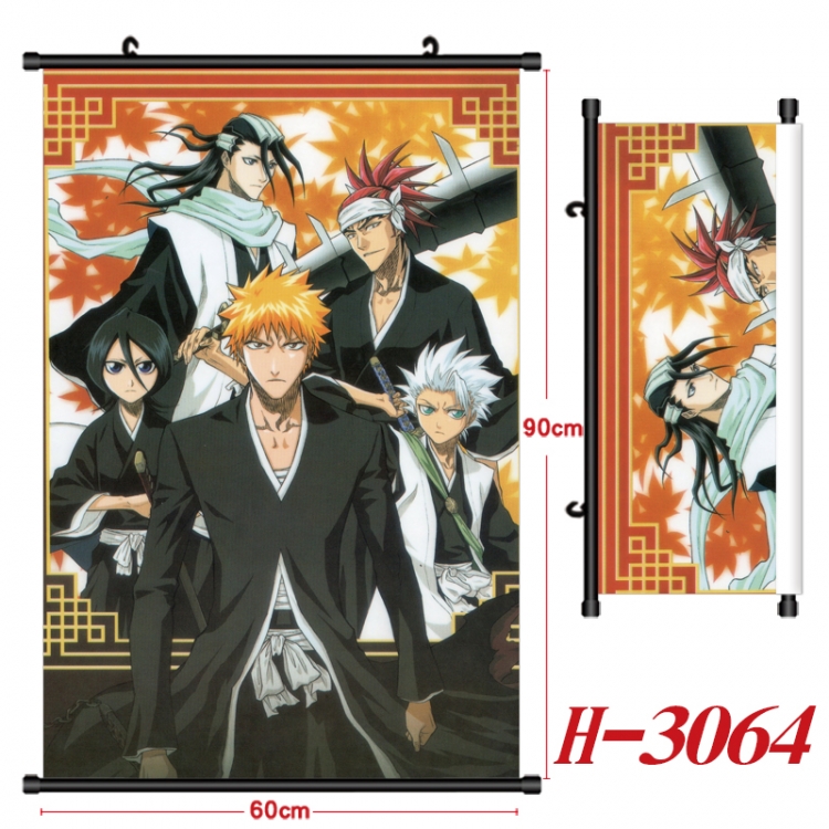  Bleach Anime Black Plastic Rod Canvas Painting Wall Scroll 60X90CM