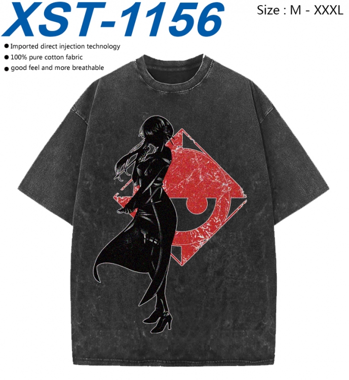 SPY×FAMILY Cotton direct spray color print washed denim T-shirt 250g from M to 3XL