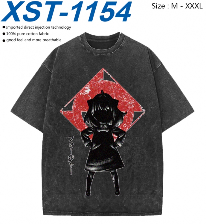 SPY×FAMILY Cotton direct spray color print washed denim T-shirt 250g from M to 3XL