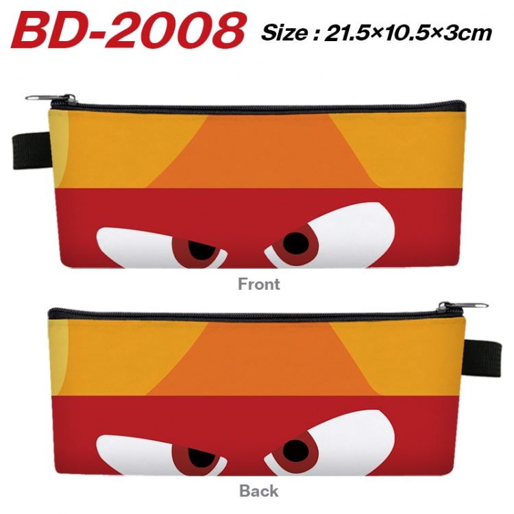 Inside Out Anime PU Leather Zipper Pencil Case Stationery Box 21.5X10.5X3CM 