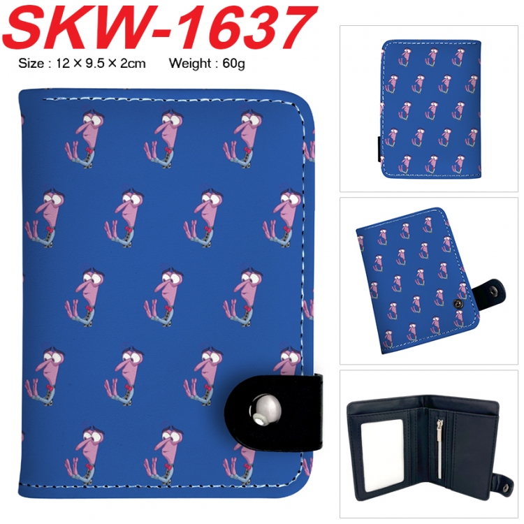 Inside Out Anime vertical button folding wallet 12X9.5X2CM 60g