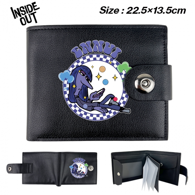 Inside Out Animation snap fastener black pickup bag wallet 22.5X13.5CM