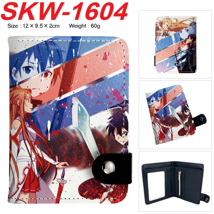 Sword Art Online Anime vertical button folding wallet 12X9.5X2CM 60g  SKW-1604
