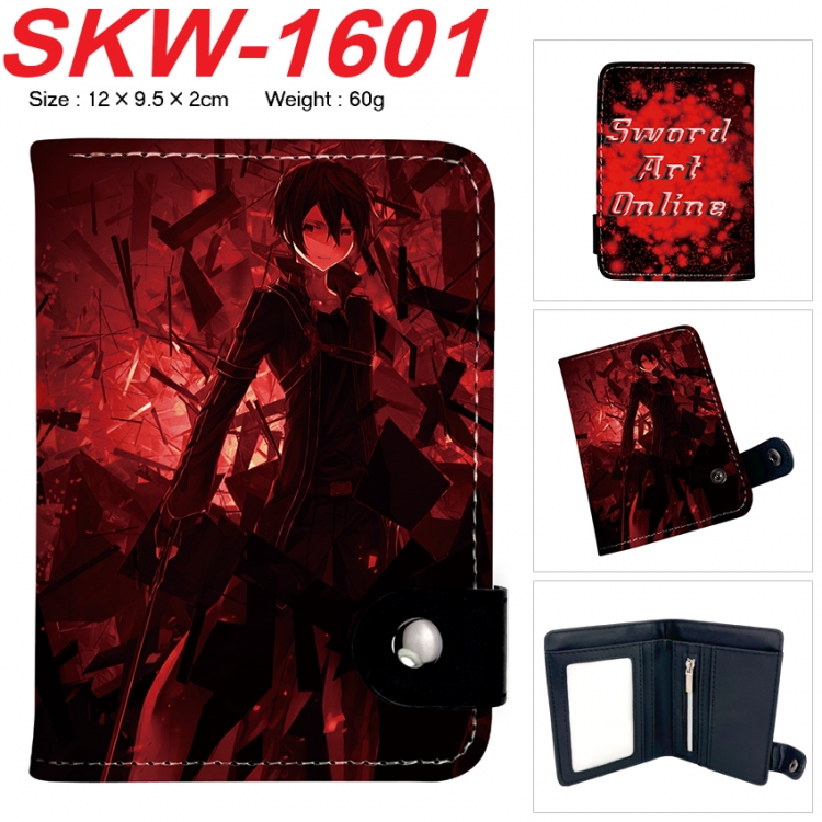 Sword Art Online Anime vertical button folding wallet 12X9.5X2CM 60g  SKW-1601
