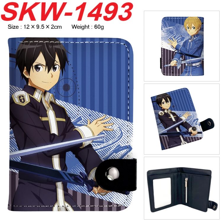 Sword Art Online Anime vertical button folding wallet 12X9.5X2CM 60g SKW-1493